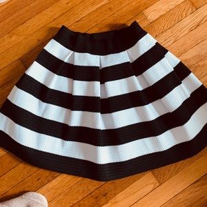 Stretchy A Line Striped Skirt